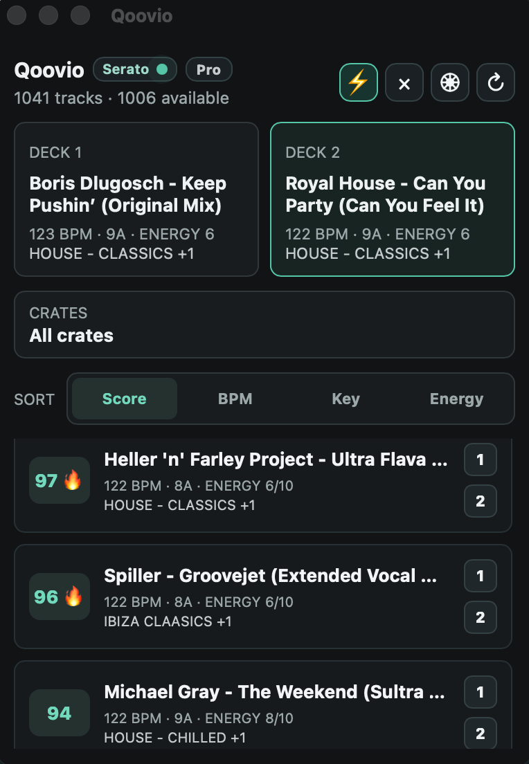 Qoovio detecting Serato